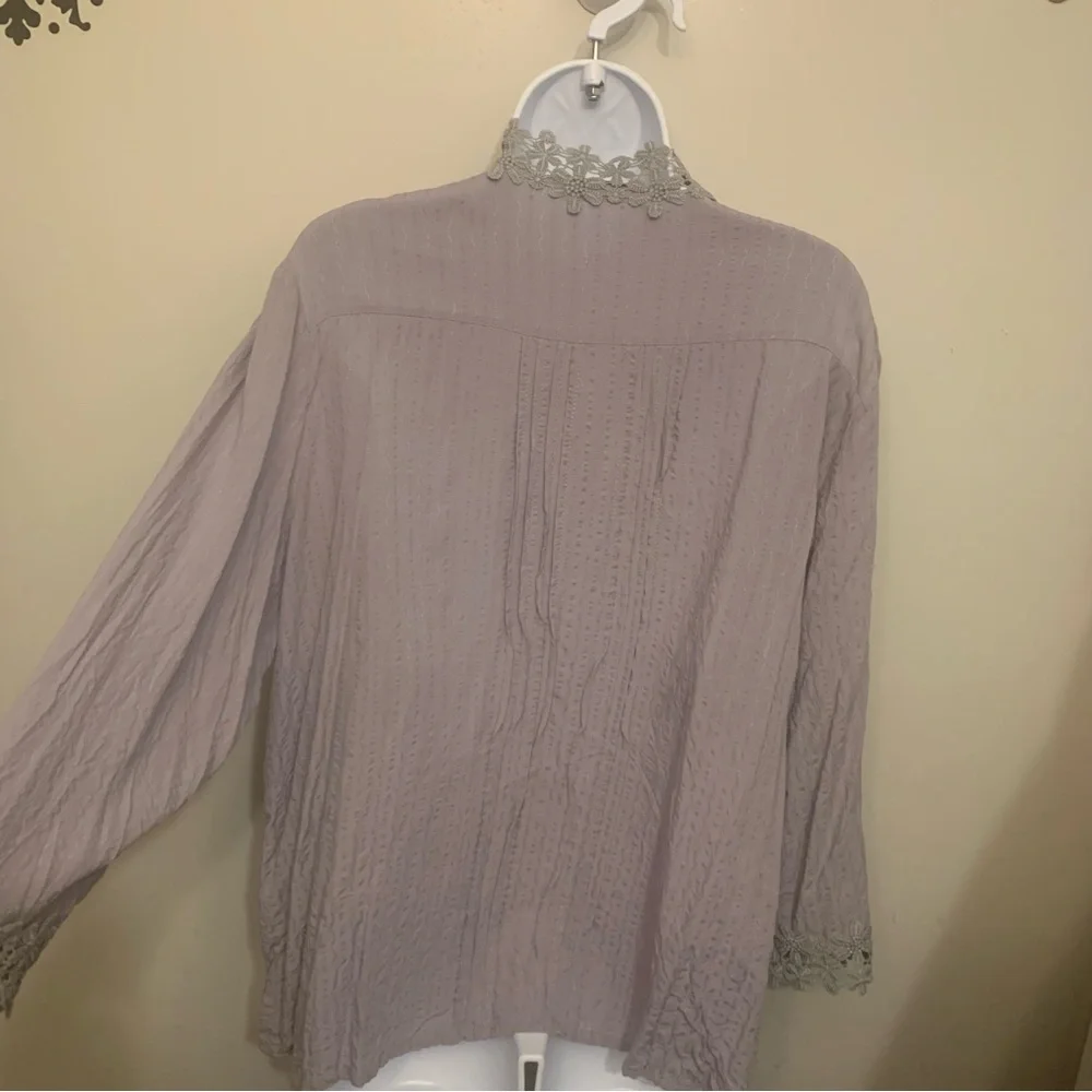 Paposon Lace Crinkle Top Sz XL - Picture 12 of 16